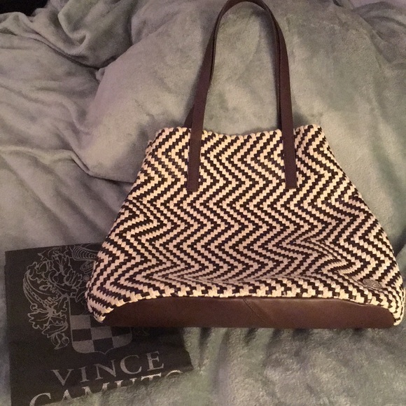 Vince Camuto Handbags - Beautiful Vince Camuto Leather Woven Tote Bag